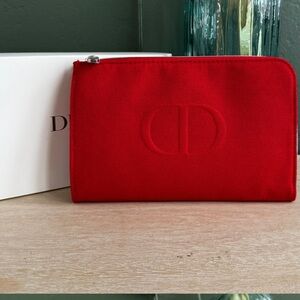 Dior red make up pouch